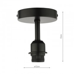 Accessory - Matt Black Semi Flush Bracket E27