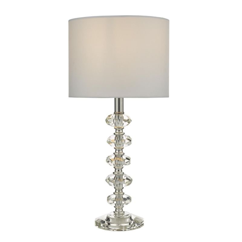 Table & Floor Lamp - Shyla - White Shade with Crystal & Chrome Table Lamp Wisebuys-SHY4208 - Shyla - White Shade with Crystal & Chrome Table Lamp