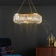 Dar-SIG0835 - Sigourney - Satin Gold 8 Light Chandelier with Crystal