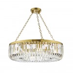 Sigourney - Satin Gold 8 Light Chandelier with Crystal