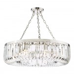 Sigourney - Polished Nickel 8 Light Chandelier with Crystal