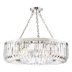 Sigourney - Polished Nickel 8 Light Chandelier with Crystal
