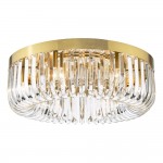 Sigourney - Satin Gold 6 Light Flush with Crystal