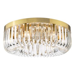Sigourney - Satin Gold 6 Light Flush with Crystal