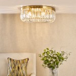 Sigourney - Satin Gold 6 Light Flush with Crystal
