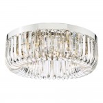 Sigourney - Polished Nickel 6 Light Flush with Crystal