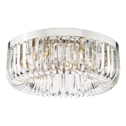Sigourney - Polished Nickel 6 Light Flush with Crystal