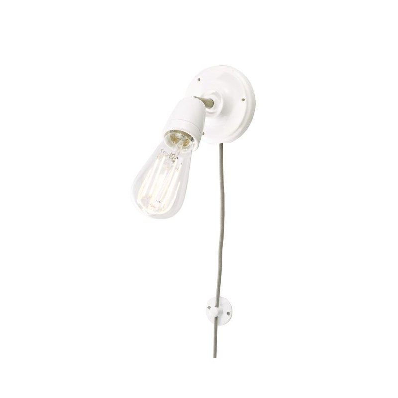 Wall Lights - Sika - White Ceramic & Antique Brass Wall Lamp Dar-SIK072 - Sika - White Ceramic & Antique Brass Wall Lamp