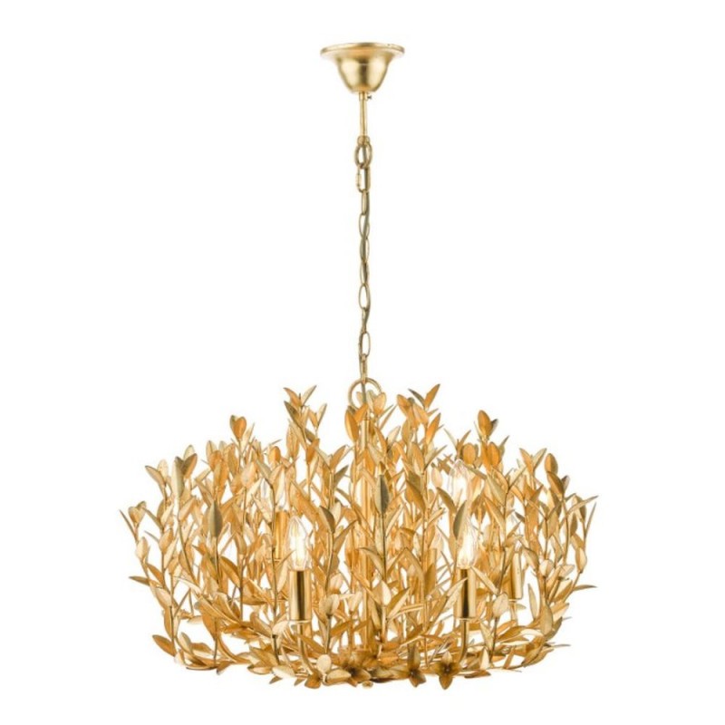 Dar-SIL1335 - Silvius - Antique Gold Leaf 9 Light Centre Fitting