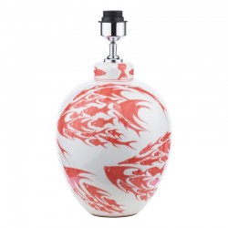 Simone - Base Only - Coral & White Hand Painted Table Lamp Simone - Base Only - Coral & White Hand Painted Table Lamp