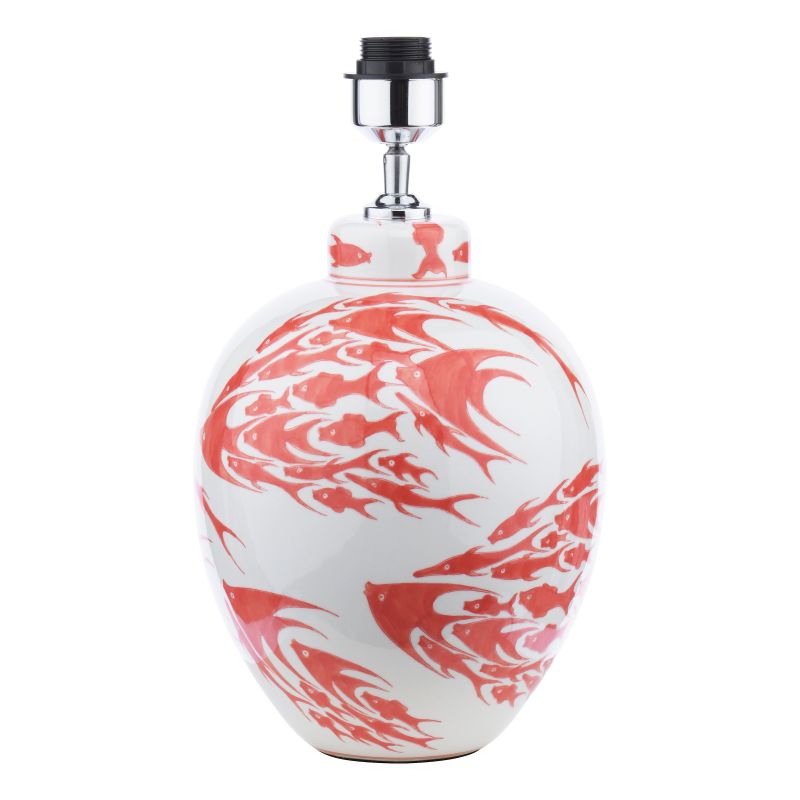 Dar-SIM4203 - Simone - Base Only - Coral & White Hand Painted Table Lamp