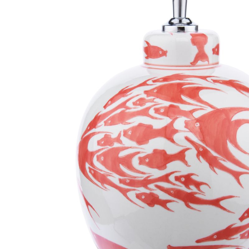 Dar-SIM4203 - Simone - Base Only - Coral & White Hand Painted Table Lamp