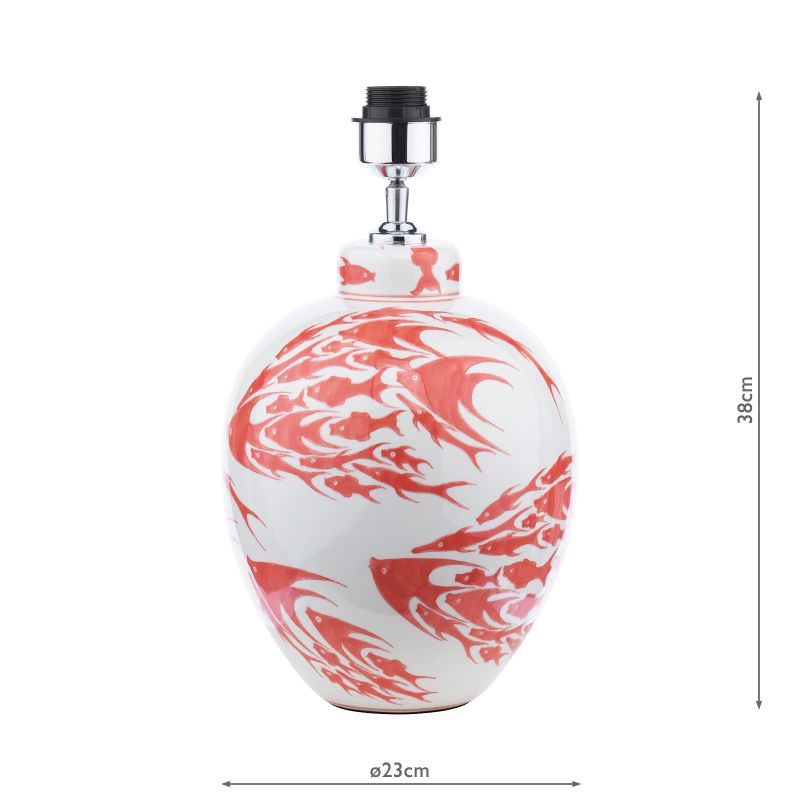 Dar-SIM4203 - Simone - Base Only - Coral & White Hand Painted Table Lamp