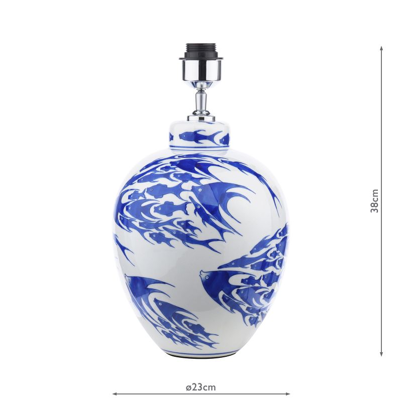 Dar-SIM4223 - Simone - Base Only - Blue & White Hand Painted Table Lamp