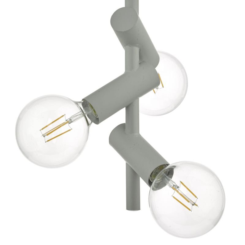 Ceiling Lights - Sion - Soft Grey 3 Light Centre Fitting Dar-SIO0339 - Sion - Soft Grey 3 Light Centre Fitting