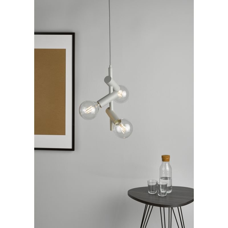 Ceiling Lights - Sion - Soft Grey 3 Light Centre Fitting Dar-SIO0339 - Sion - Soft Grey 3 Light Centre Fitting