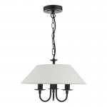 Sivan - Black 3 Light Centre Fitting with White Shade Sivan - Black 3 Light Centre Fitting with White Shade