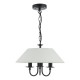 Dar-SIV0322 - Sivan - Black 3 Light Centre Fitting with White Shade