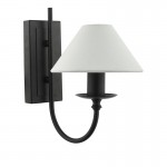 Sivan - Black Wall Lamp with White Shade Sivan - Black Wall Lamp with White Shade