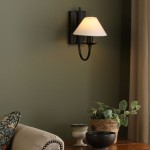 Sivan - Black Wall Lamp with White Shade Sivan - Black Wall Lamp with White Shade