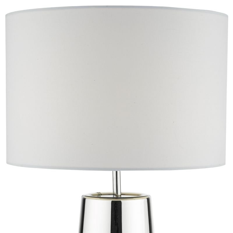 Dar-SMO4250 - Smokey - White Cotton Shade with Chromed Glass Table Lamp
