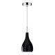 Ceiling Lights - Soho - Black Glass with Polished Chrome Hanging Pendant Dar-SOH0122 - Soho - Black Glass with Polished Chrome Hanging Pendant