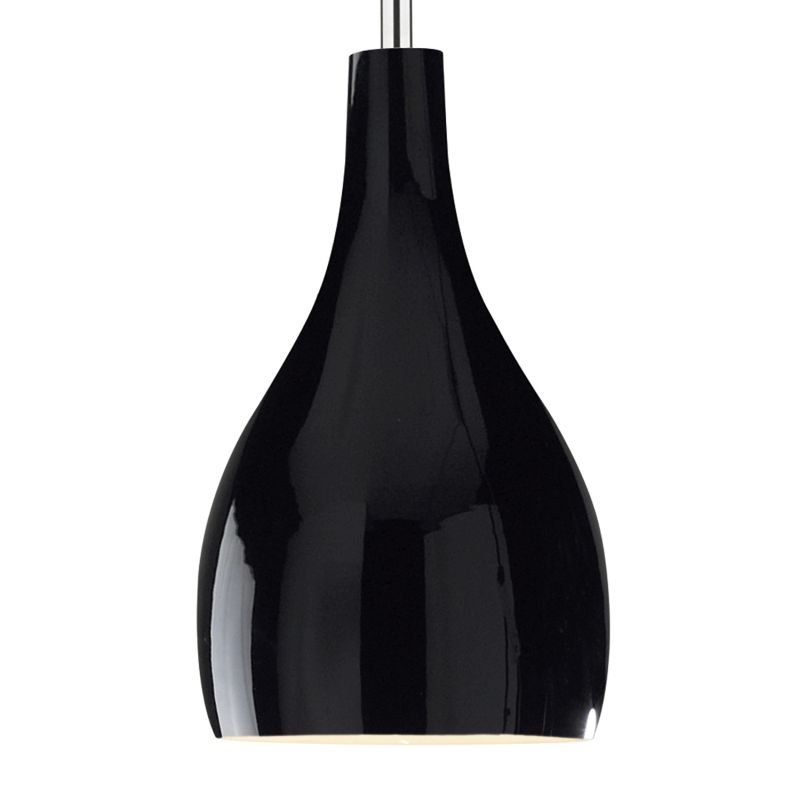 Ceiling Lights - Soho - Black Glass with Polished Chrome Hanging Pendant Dar-SOH0122 - Soho - Black Glass with Polished Chrome Hanging Pendant