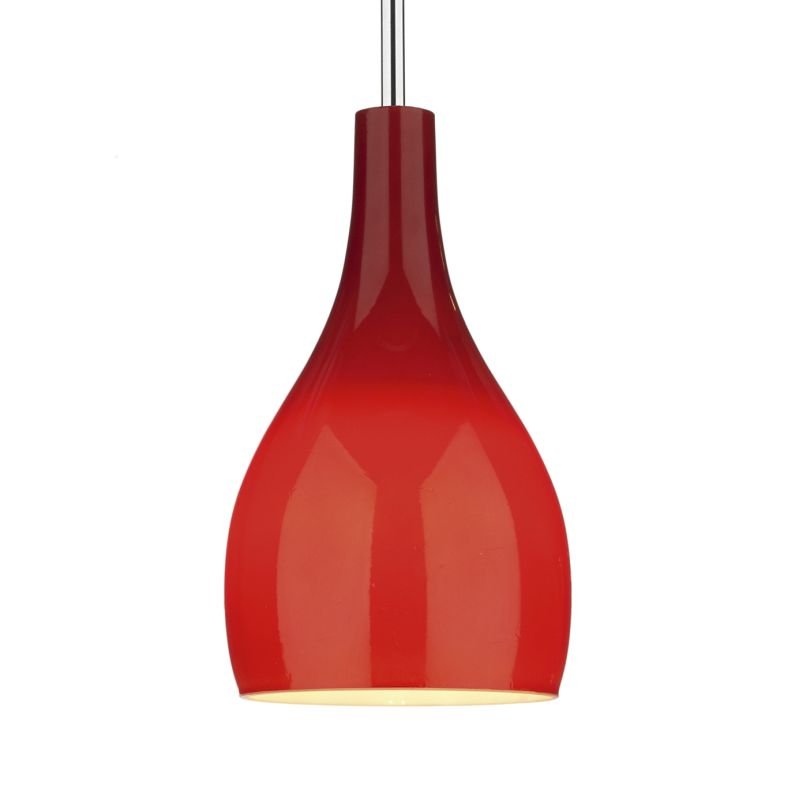 Ceiling Lights - Soho - Red Glass with Polished Chrome Hanging Pendant Dar-SOH0125 - Soho - Red Glass with Polished Chrome Hanging Pendant