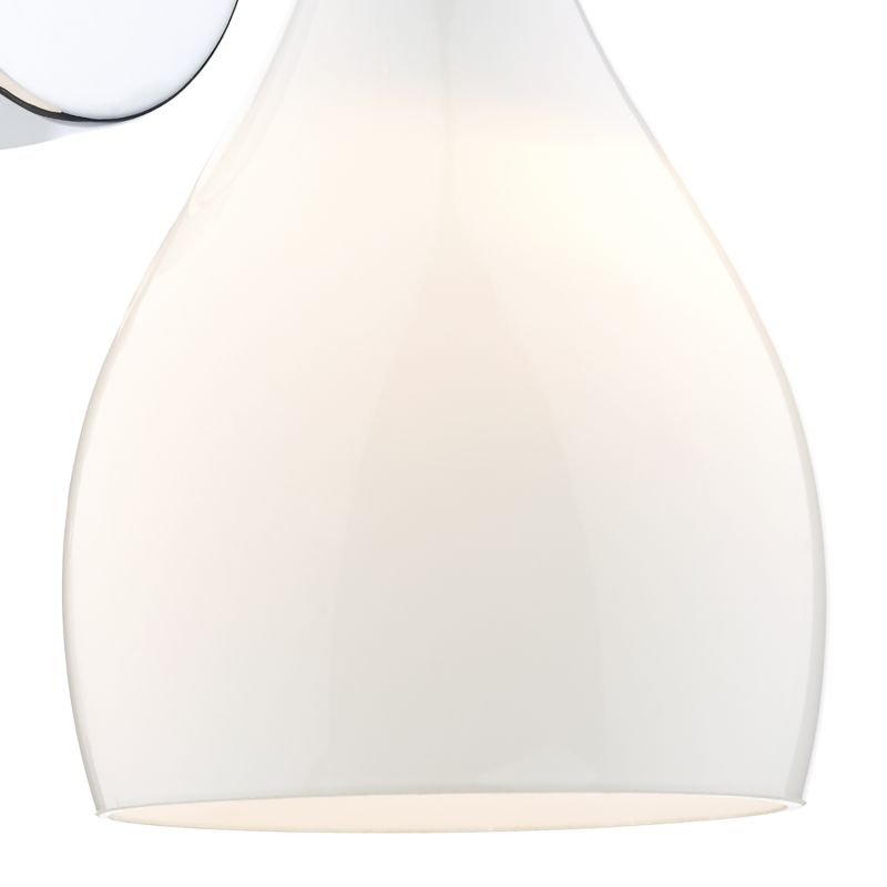 Wall Lights - Soho - White Glass with Polished Chrome Single Wall Lamp Dar-SOH072 - Soho - White Glass with Polished Chrome Single Wall Lamp