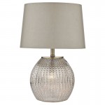 Sona - Antique Silver Glass With Taupe Shade Table Lamp
