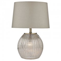 Sona - Antique Silver Glass With Taupe Shade Table Lamp Sona - Antique Silver Glass With Taupe Shade Table Lamp
