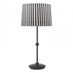 Sosa - Matt Black Table Lamp with Striped Shade Sosa - Matt Black Table Lamp with Striped Shade