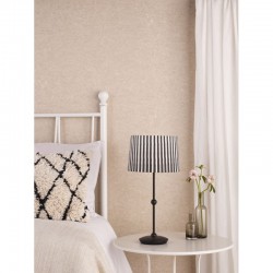 Sosa - Matt Black Table Lamp with Striped Shade Sosa - Matt Black Table Lamp with Striped Shade