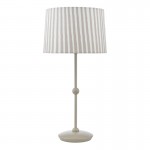 Sosa - Matt Taupe Table Lamp with Striped Shade Sosa - Matt Taupe Table Lamp with Striped Shade