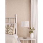 Sosa - Matt Taupe Table Lamp with Striped Shade Sosa - Matt Taupe Table Lamp with Striped Shade
