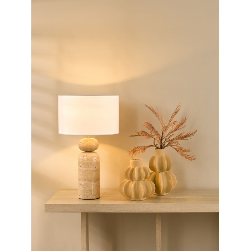Dar-SOY4229 - Soyala - Base Only - Natural Travertine Stone Table Lamp