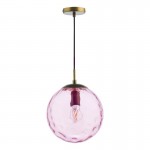 Ripple - Bronze Pendant with Pink Dimple Glass Ripple - Bronze Pendant with Pink Dimple Glass