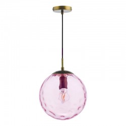 Ripple - Bronze Pendant with Pink Dimple Glass Ripple - Bronze Pendant with Pink Dimple Glass