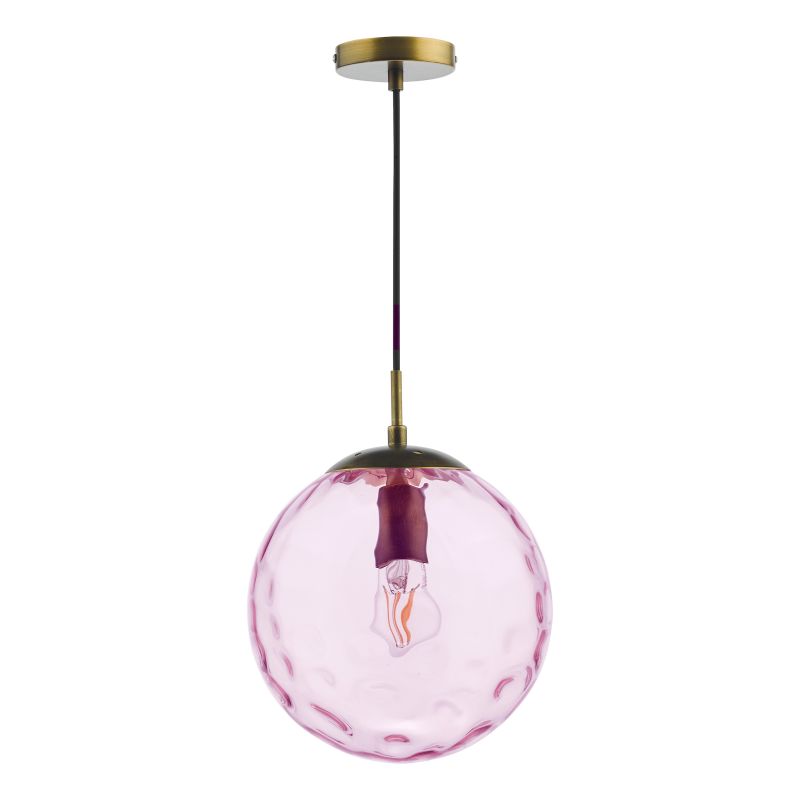 Dar_Vol3-SP70-RIP8803 - Ripple - Bronze Pendant with Pink Dimple Glass