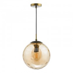Ripple - Bronze Pendant with Amber Dimple Glass Ripple - Bronze Pendant with Amber Dimple Glass