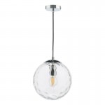 Ripple - Chrome Pendant with Clear Dimple Glass