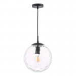 Ripple - Matt Black Pendant with Clear Dimple Glass Ripple - Matt Black Pendant with Clear Dimple Glass
