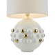 Table & Floor Lamp - Sphere - White Linen & White and Gold Ceramic Table Lamp Dar-SPH422 - Sphere - White Linen & White and Gold Ceramic Table Lamp