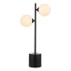 Dar-SPI4222-02 - Spiral - White Glass & Black 2 Light Table Lamp