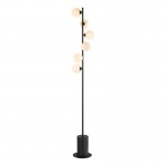 Spiral - Black 6 Light Floor Lamp with White Glass Spiral - Black 6 Light Floor Lamp with White Glass