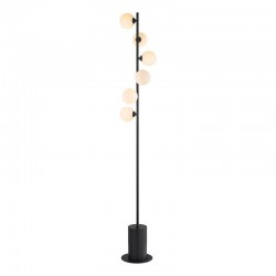 Spiral - Black 6 Light Floor Lamp with White Glass Spiral - Black 6 Light Floor Lamp with White Glass