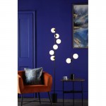 Spiral - Black 6 Light Floor Lamp with White Glass Spiral - Black 6 Light Floor Lamp with White Glass