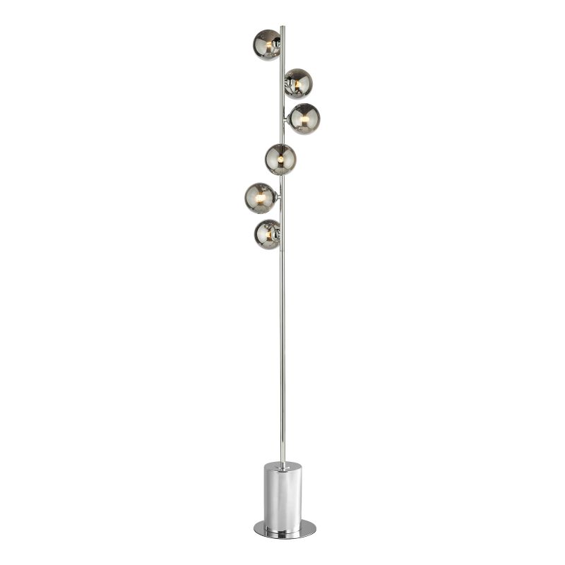 Dar-SPI4950-01 - Spiral - Smoked Glass & Chrome 6 Light Floor Lamp