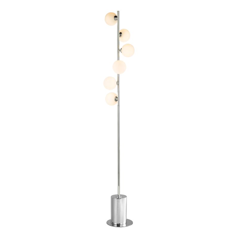 Dar-SPI4950-02 - Spiral - White Glass & Chrome 6 Light Floor Lamp