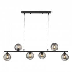 Spiral - Black 6 Light over Island Fitting with Smoked Mirrored Glass Spiral - Black 6 Light over Island Fitting with Smoked Mirrored Glass